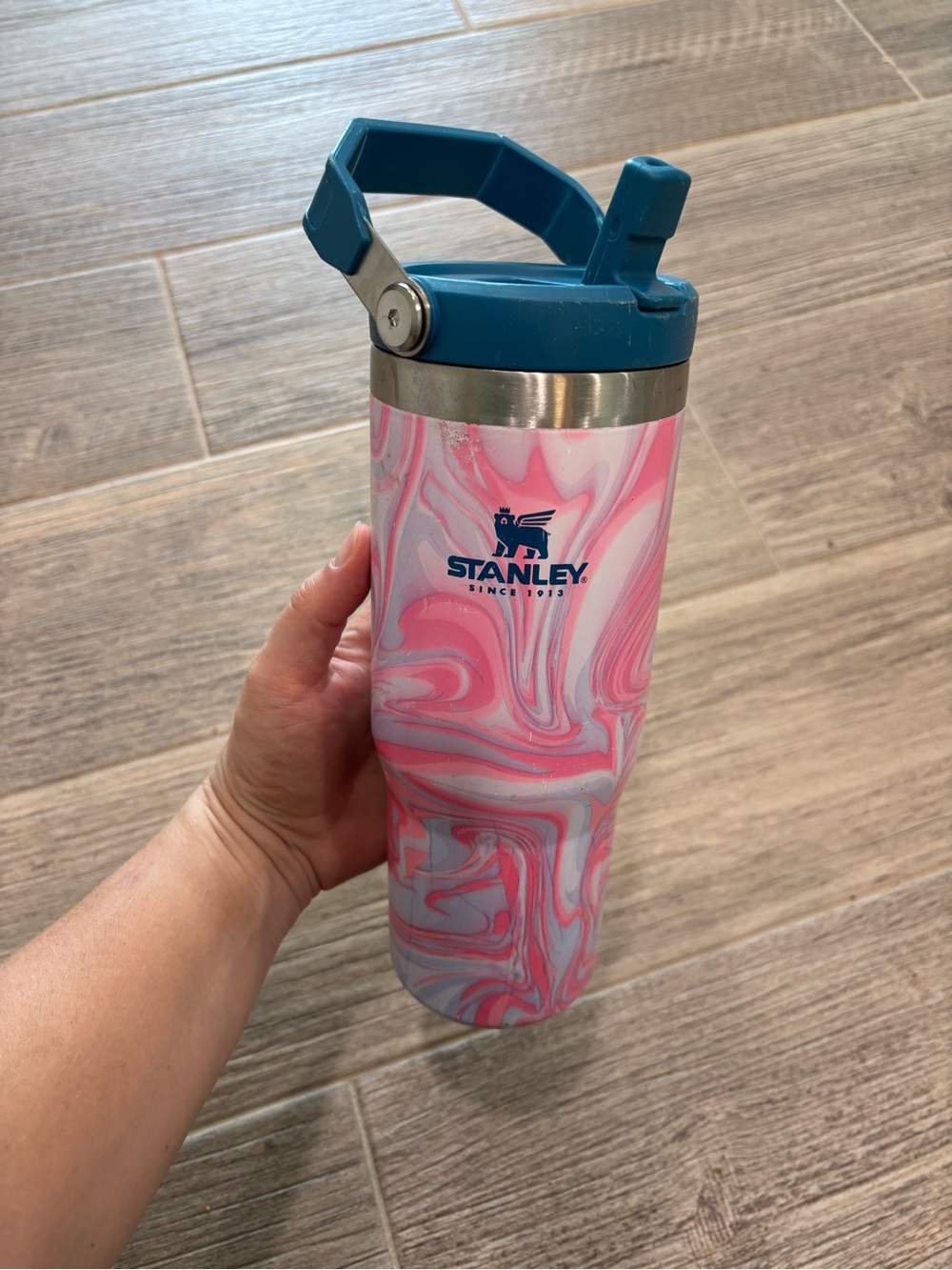 Stanley IceFlow Flip Straw Tumbler 30oz POOL SWIRL Limited Edition Pink & Blue